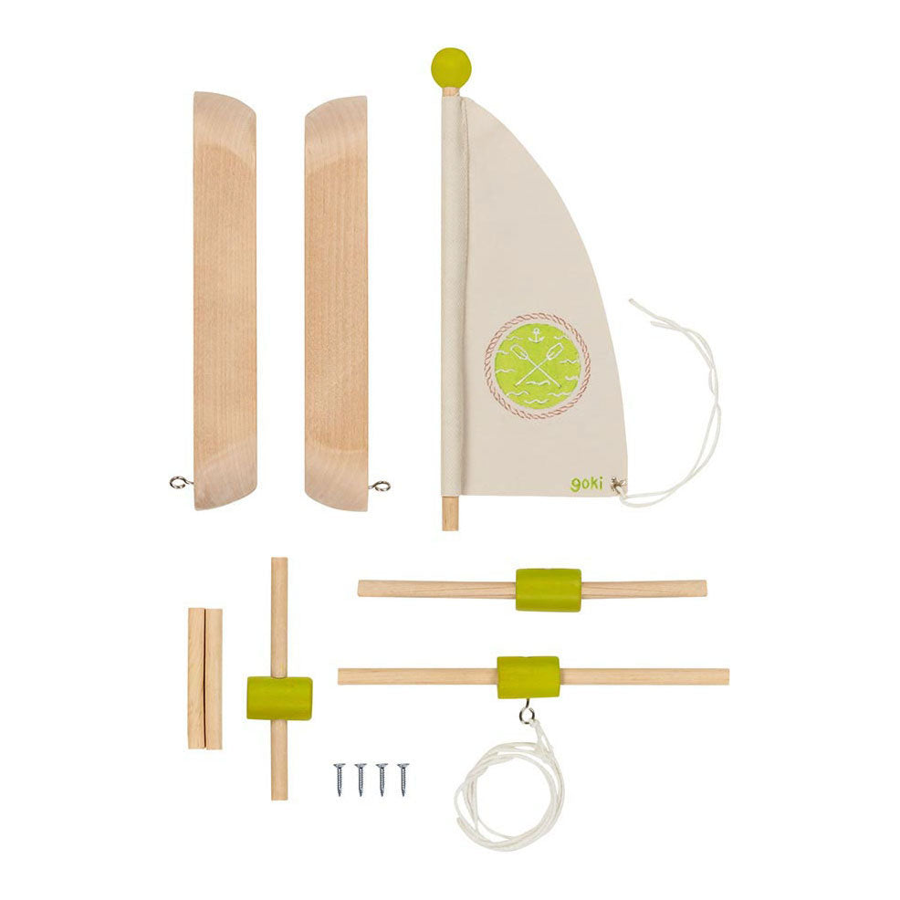 Goki wooden catamaran building kit, 11pcs.