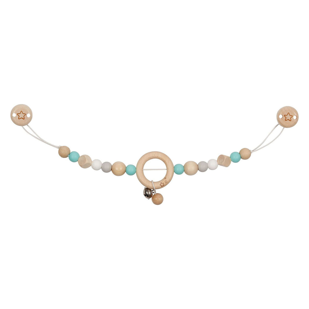 Estrella de la cadena de cochecito de madera Goki con clips