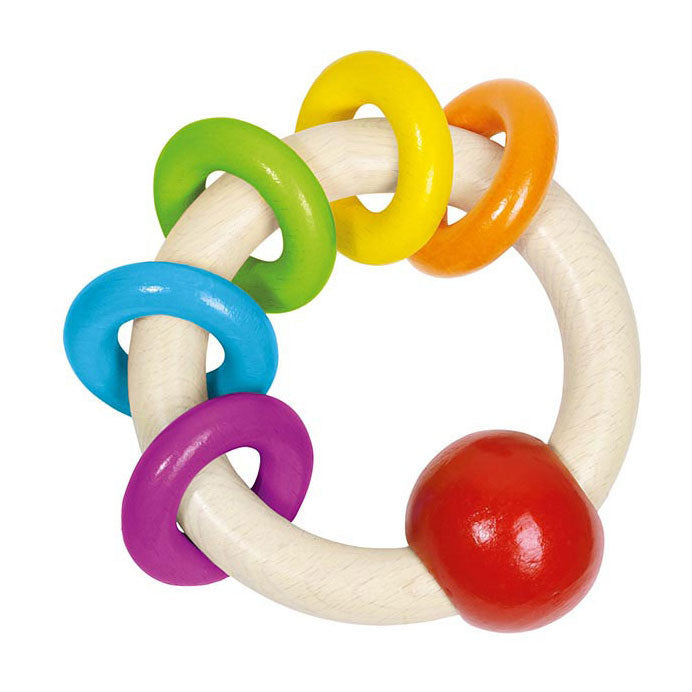 Goki Wooden Grippring With 5 Rainbow Rings