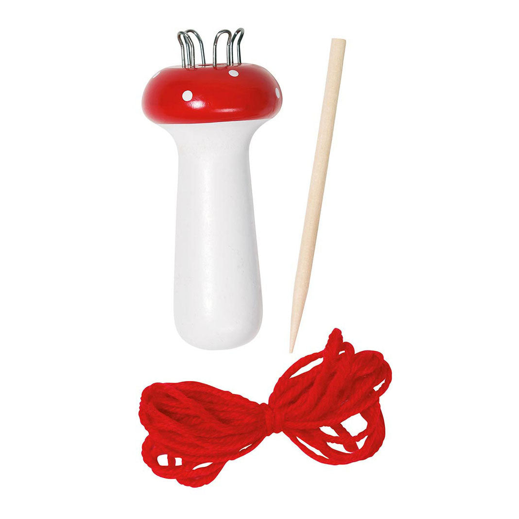 Goki wooden knitting set mushroom