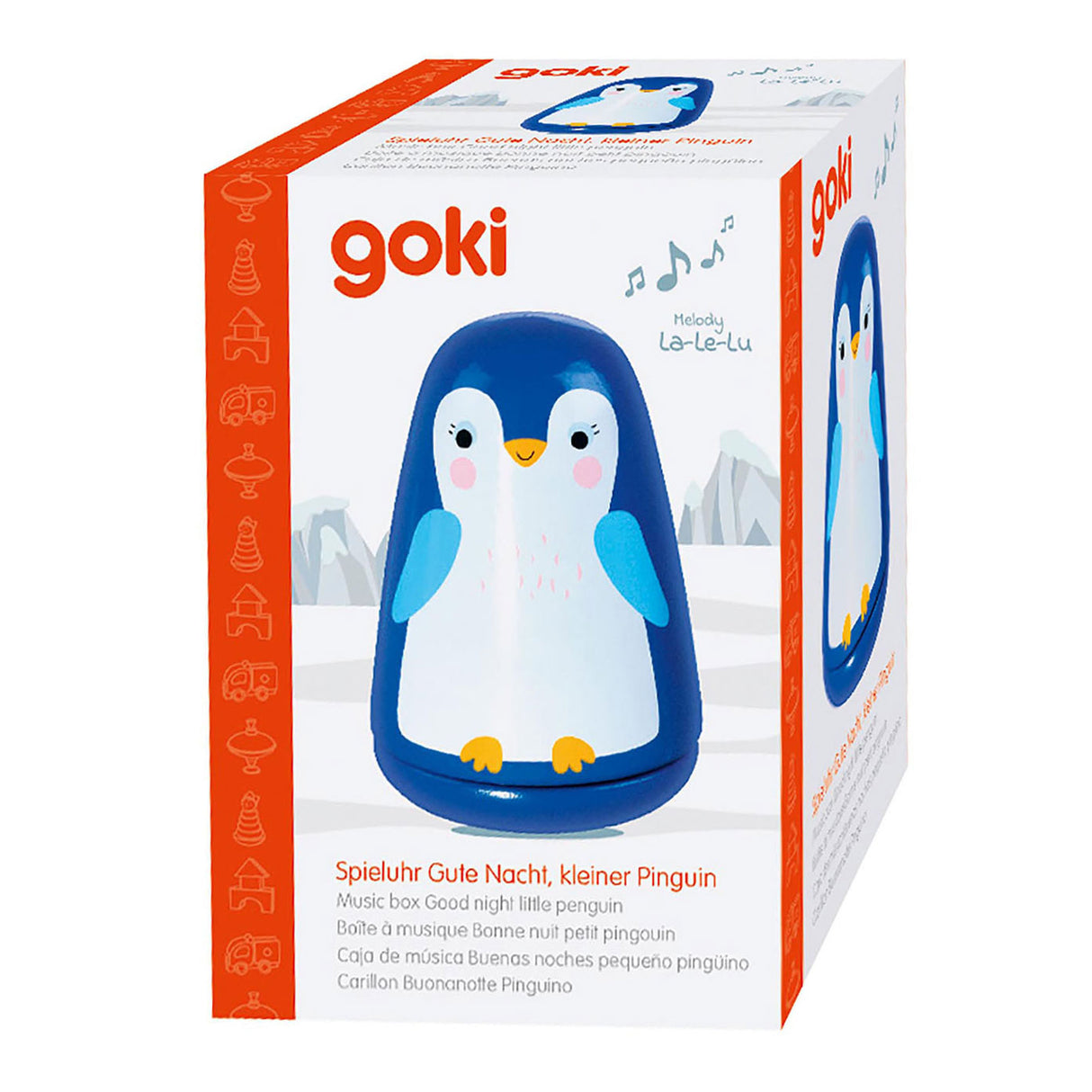 Goki Wooden Music Box Small Penguin Good Night