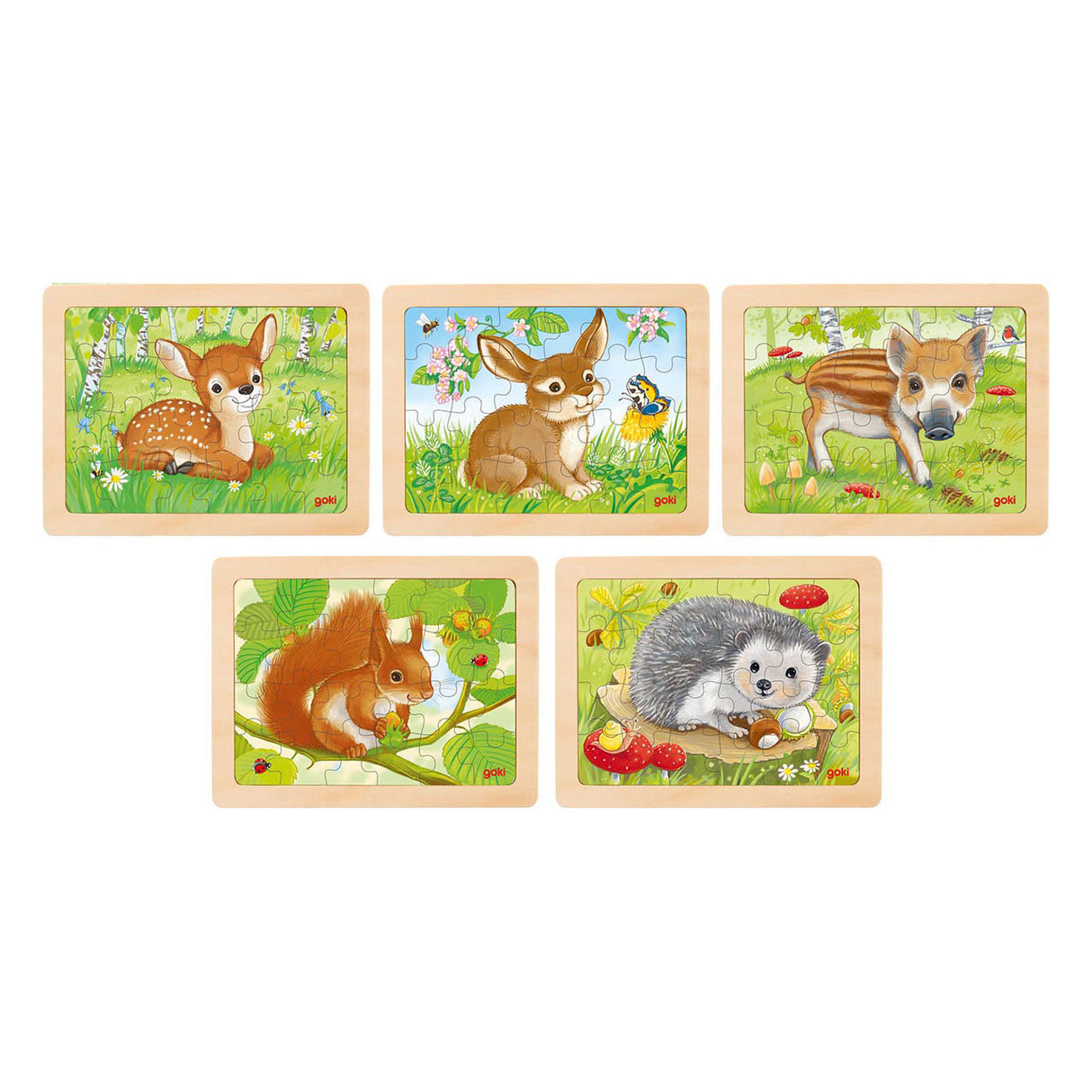 De Goki hachden jigsaw Puzzle Bësch Dier, 24st.