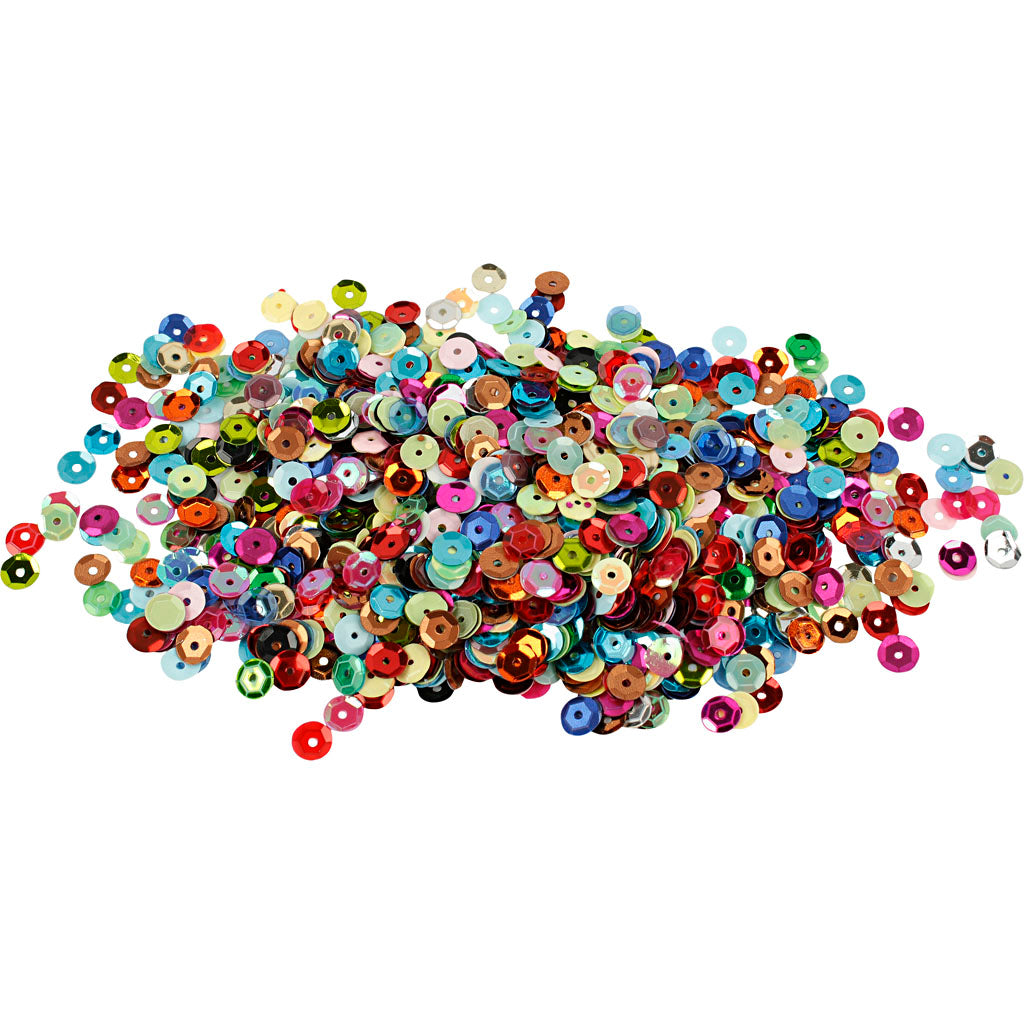Creativ company sequins, round, size 6 mm, 100 gr 1 box