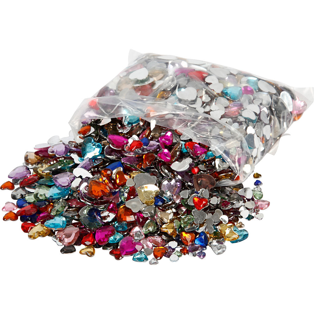 Creativ company rhinestones, d 6+10+14 mm, various colors, 2520 pieces 1 box