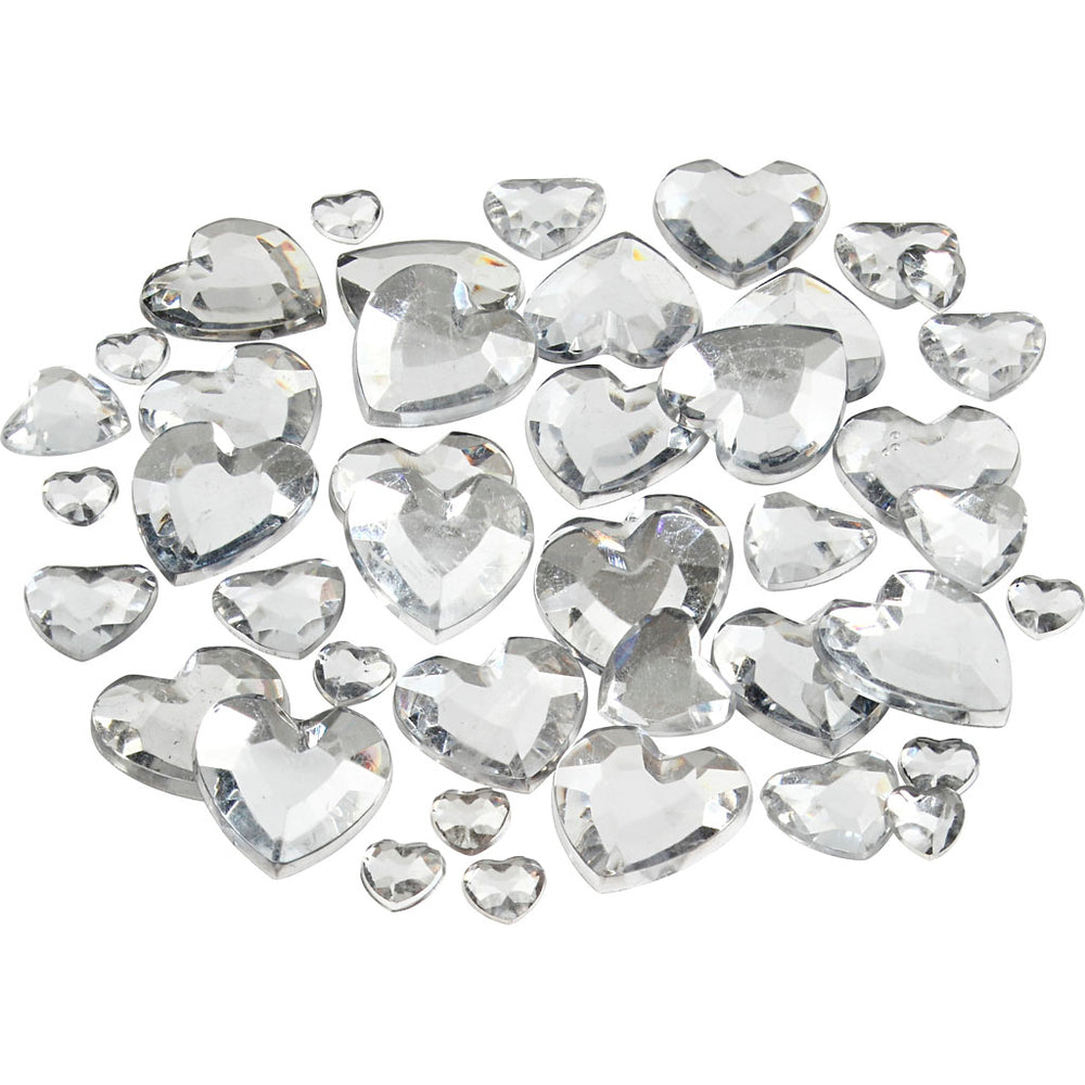 Creativ company rhinestones, size 6+10+14 mm, silver, 252 pieces in 1 box