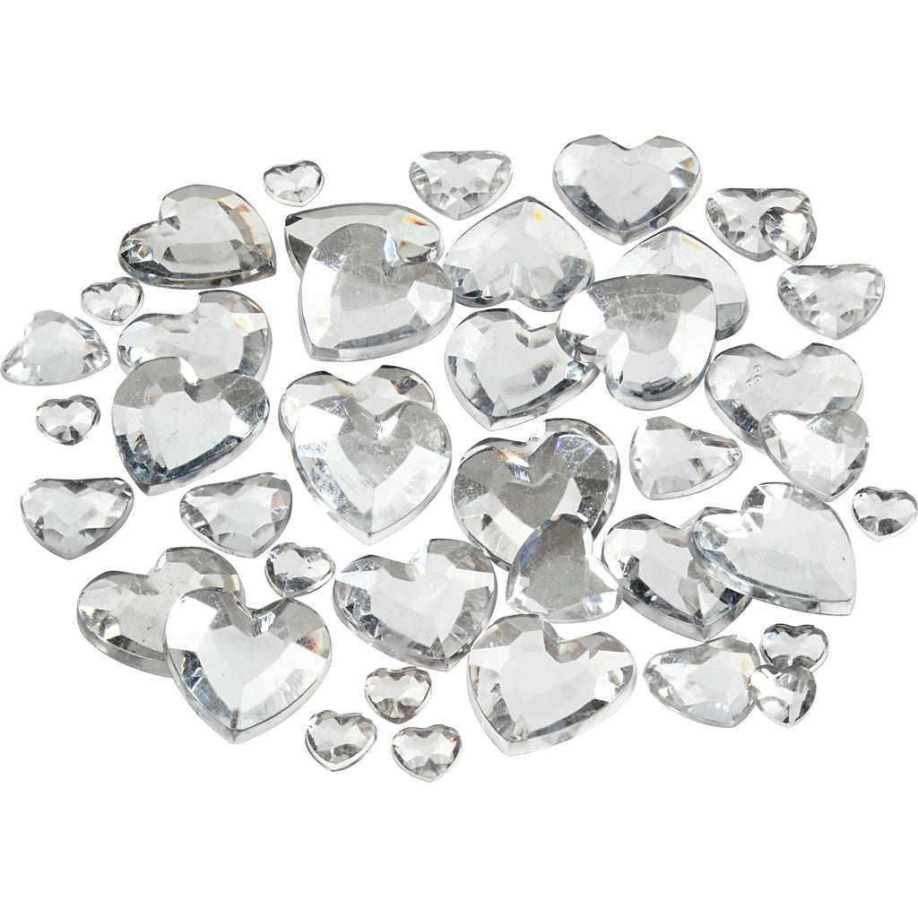 Creativ company rhinestones, size 6+10+14 mm, silver, 252 pieces in 1 box