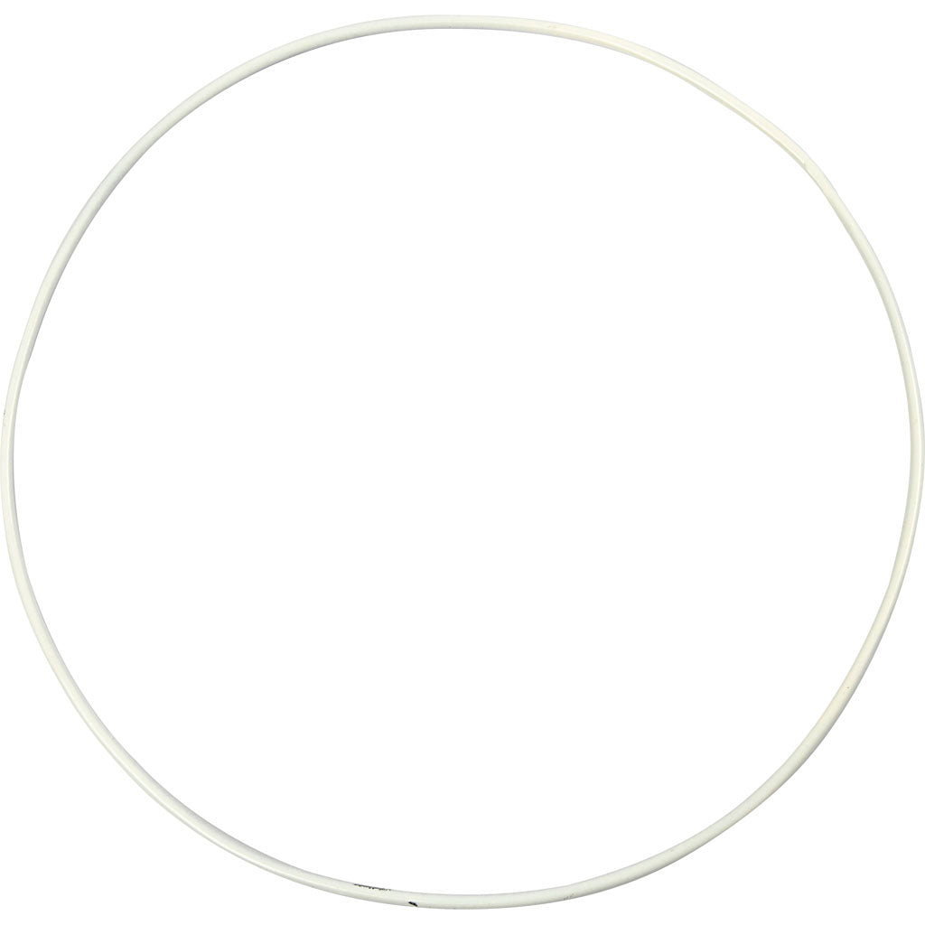 Creativ company metal wire ring, d 20 cm, thickness 3 mm, white, 5 pieces in a box