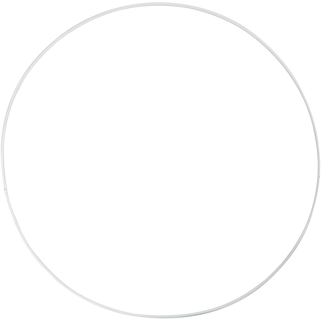 Creativ company metal wire ring, d 30 cm, thickness 3 mm, white, 5 pieces in a box