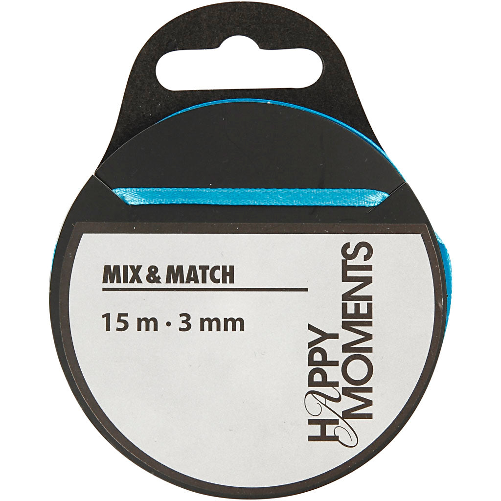 Creativ company satin ribbon, w: 3 mm, light blue, 15 m 1 roll