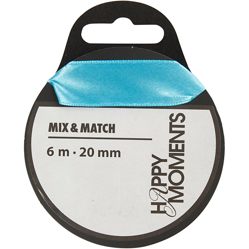 Creativ company satin ribbon, w: 20 mm, light blue, 6 m 1 roll