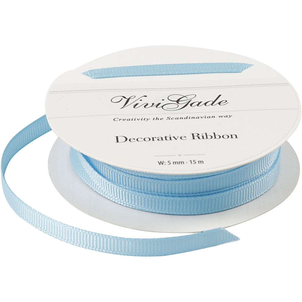 Creativ company decoration ribbon, w: 6 mm, light blue, 15 m 1 roll