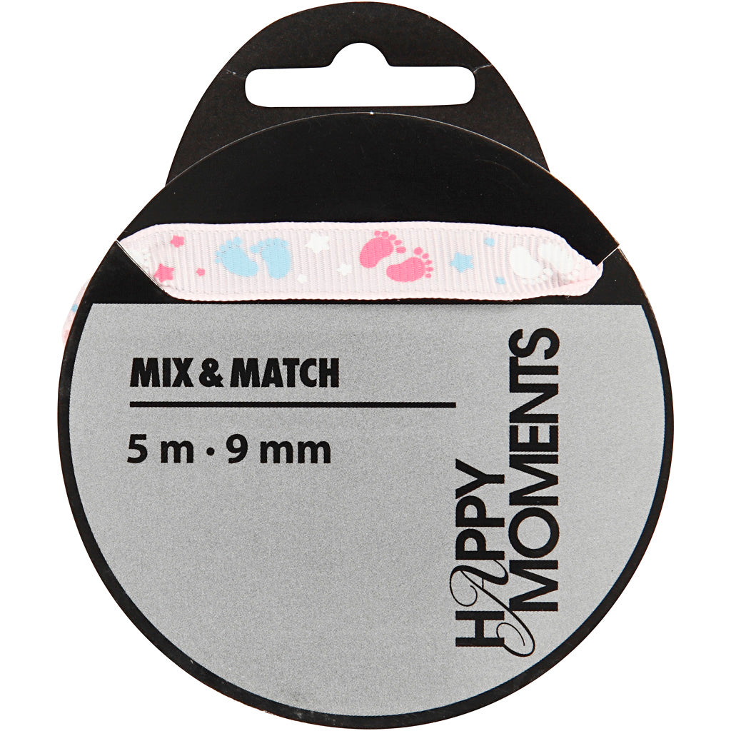 Creativ company decoration ribbon, W: 9 mm, pink, 5 m 1 roll