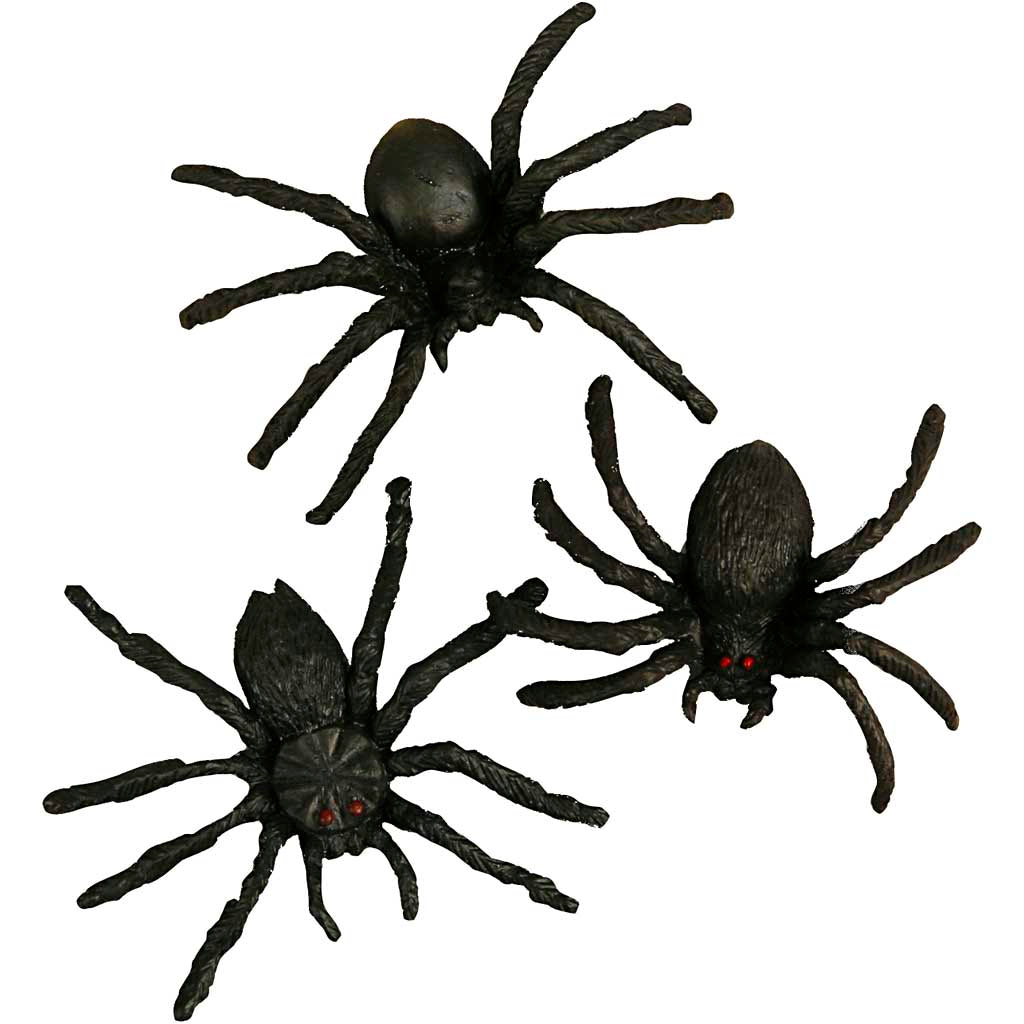 Creativ company spiders, size 4 cm, 60 pieces in 1 box