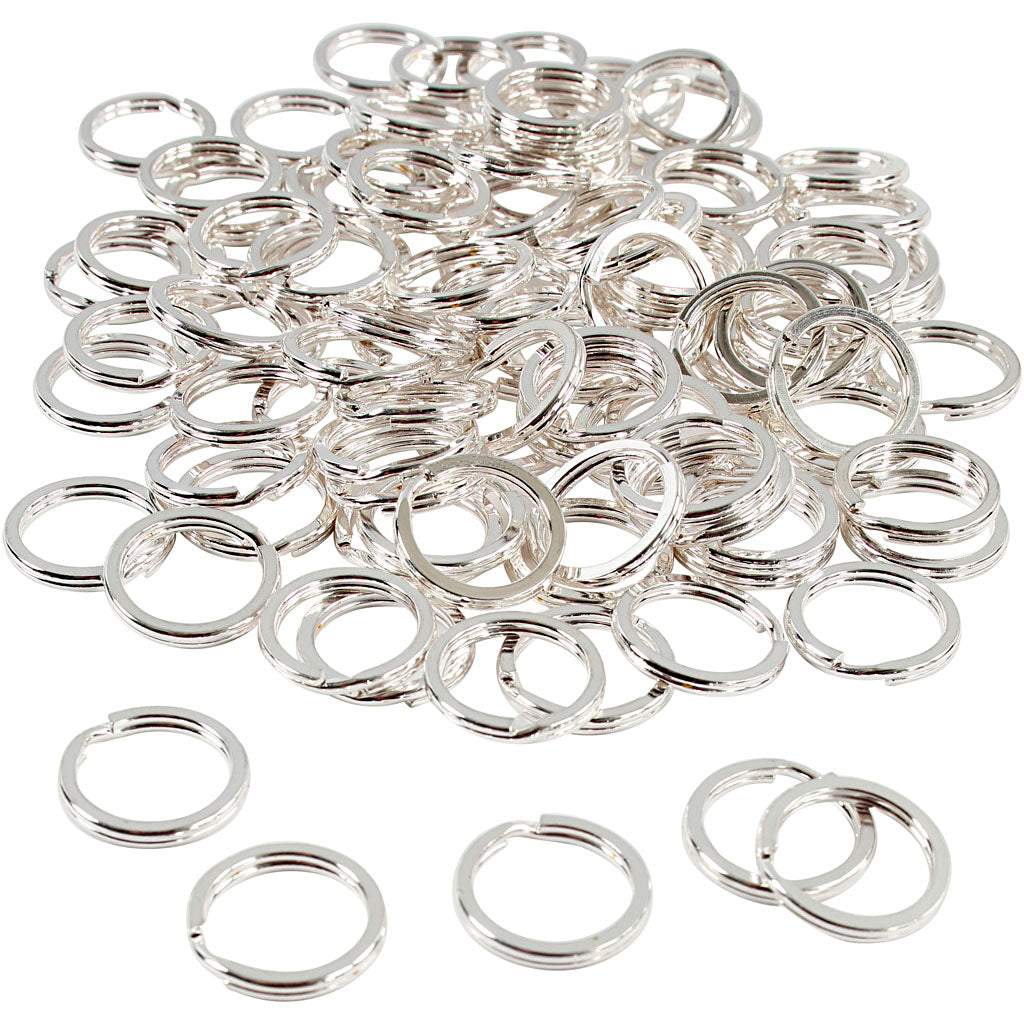 Vivi Gade split ring, d 15 mm, silver-plated, 100 pieces 1 box