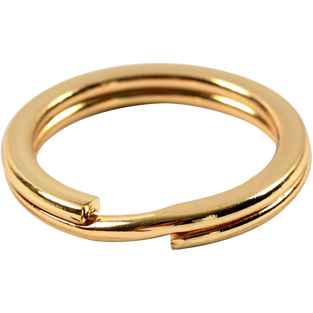 Vivi Gade split ring, d 15 mm, gold plated, 15 pieces 1 box