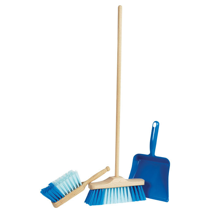 Goki broom, dustpan blue