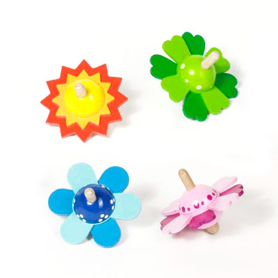 Goki wooden spinning top - color