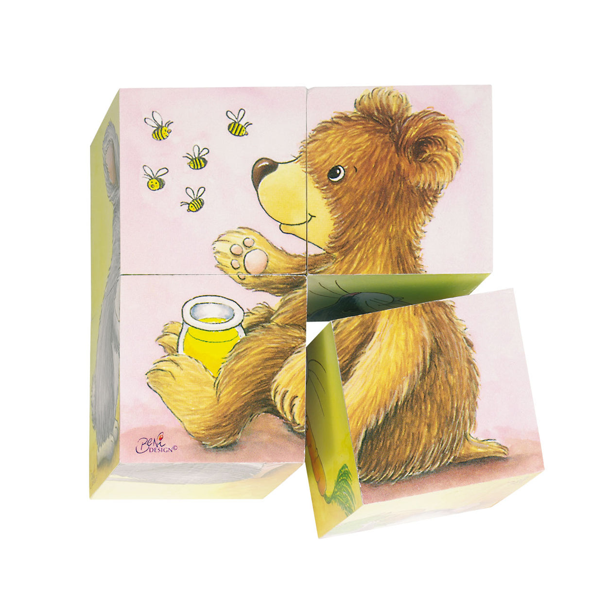 Goki wooden block puzzle baby animals