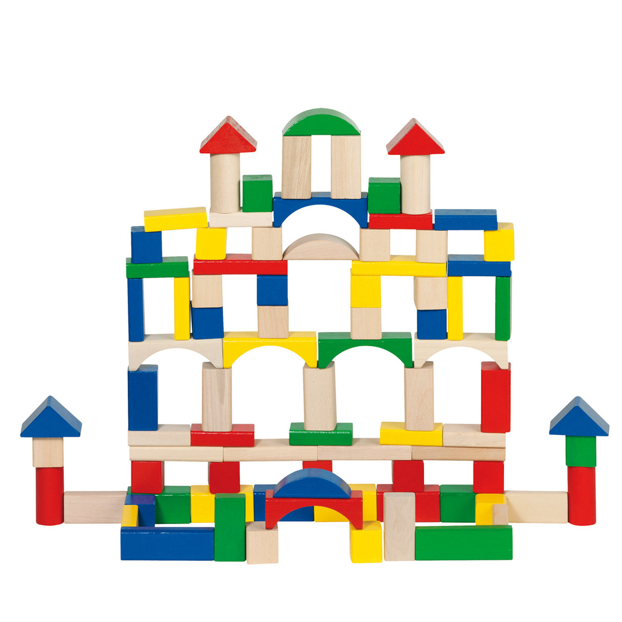 Goki Wooden Building Blocks in Ton Color, 100pcs.