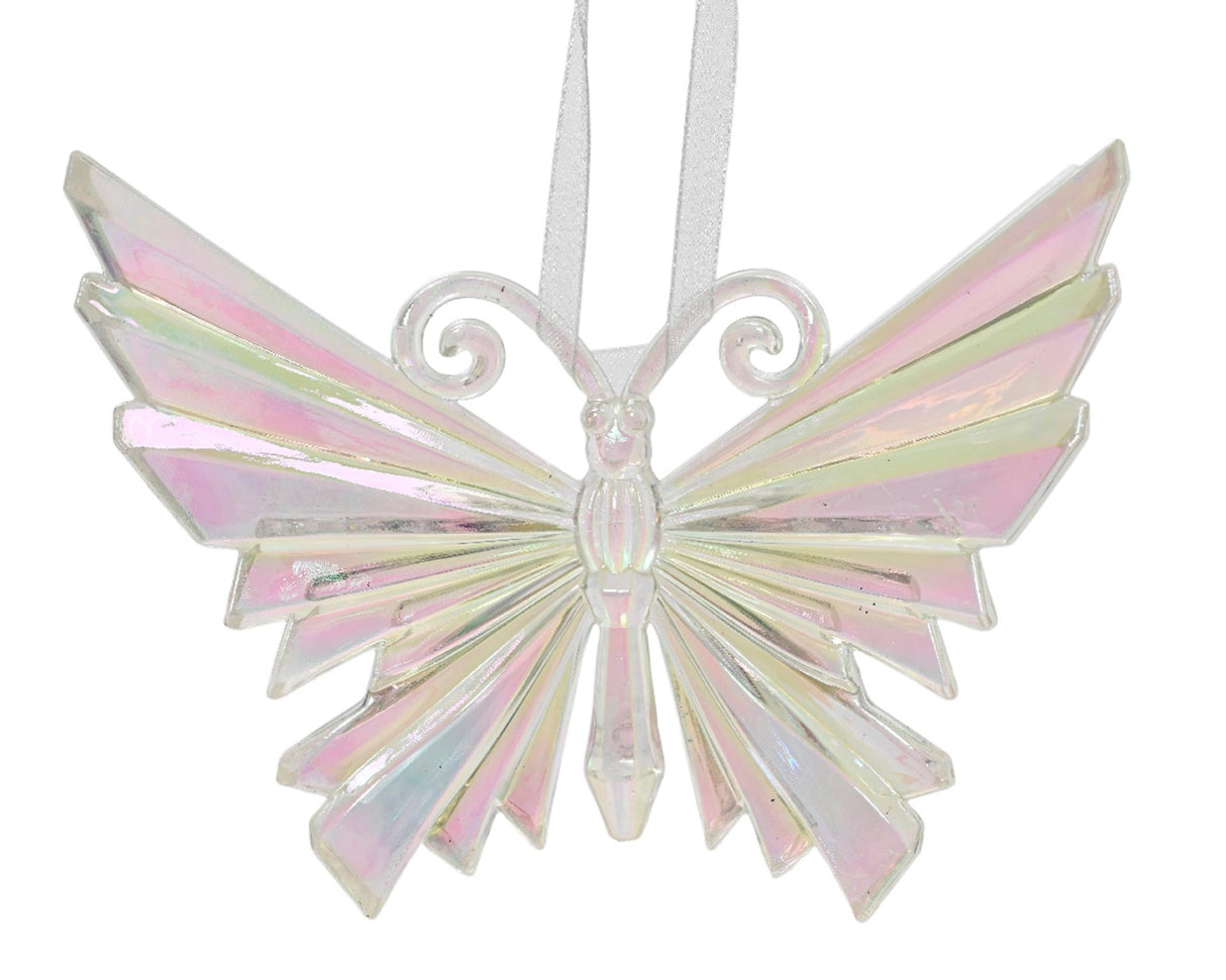 Decoris kersthanger vlinder kunststof iriserend