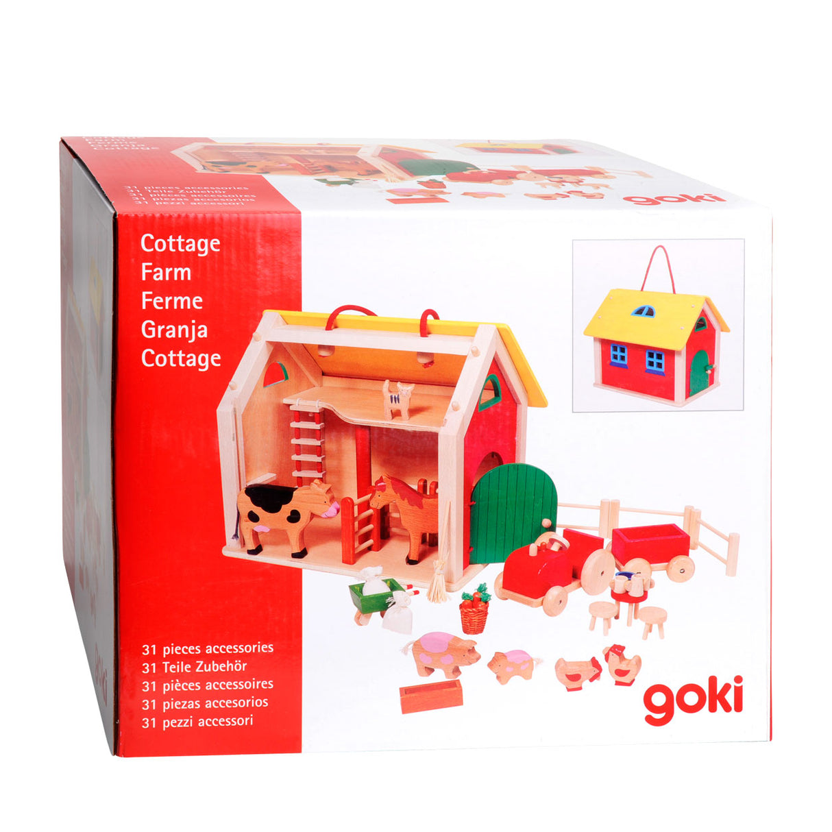 Goki Wooden Take-Along Farm, 31pcs.