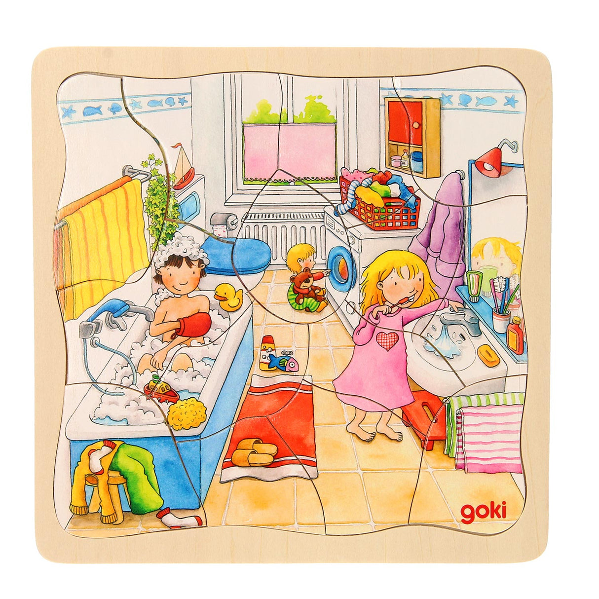 Goki Wooden Layer Puzzle My Day