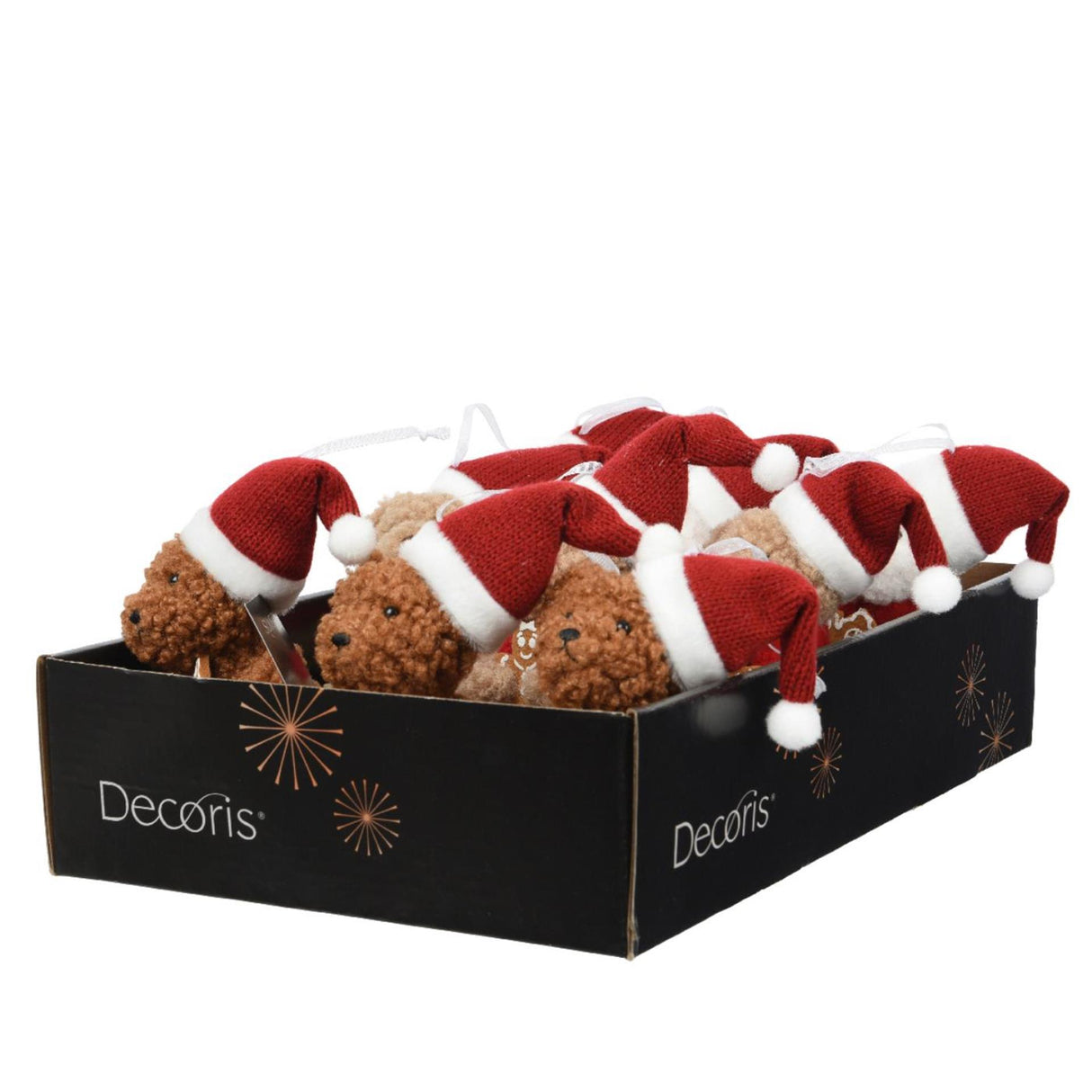 Decoris julevedhæng bjørn polyester 7x6x12cm