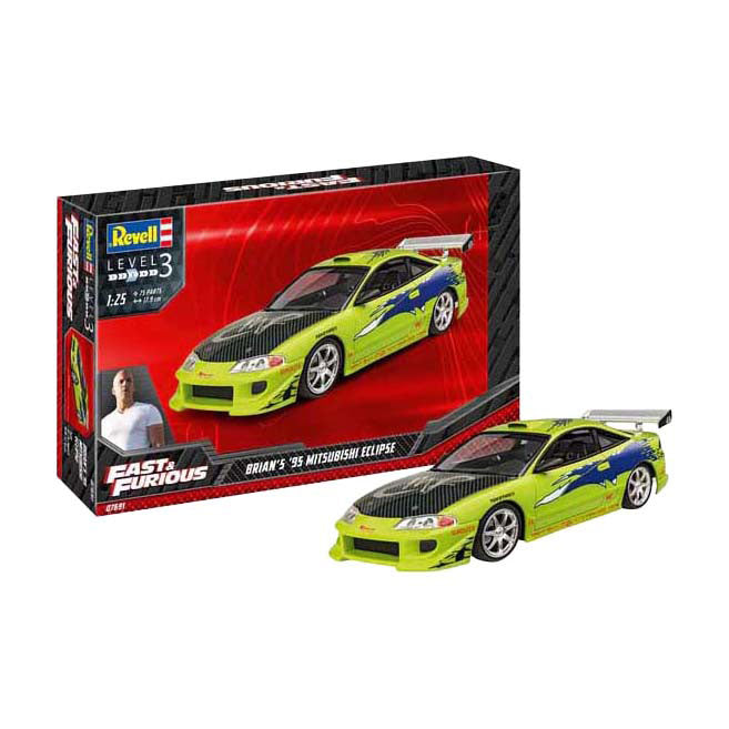 Revell modelbouwpakket fast furious - brian's 1995 mitsubishi eclipse 1:25 - 75dlg.