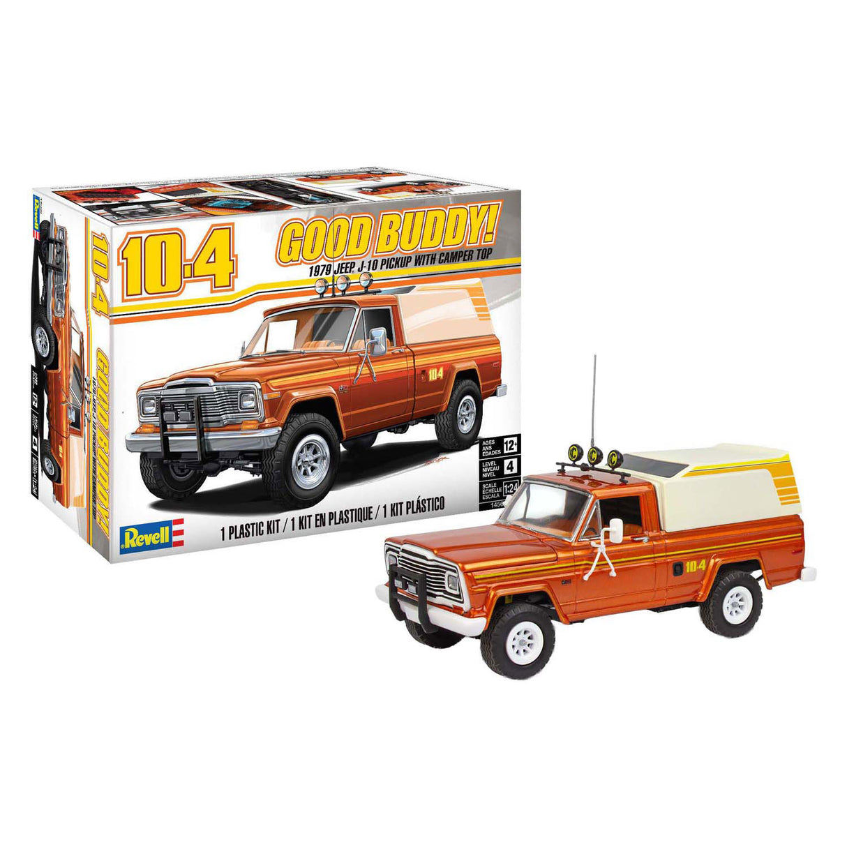 Revell modelbouwpakket - 1979 jeep j-10 pickup with camper top 1:24 -