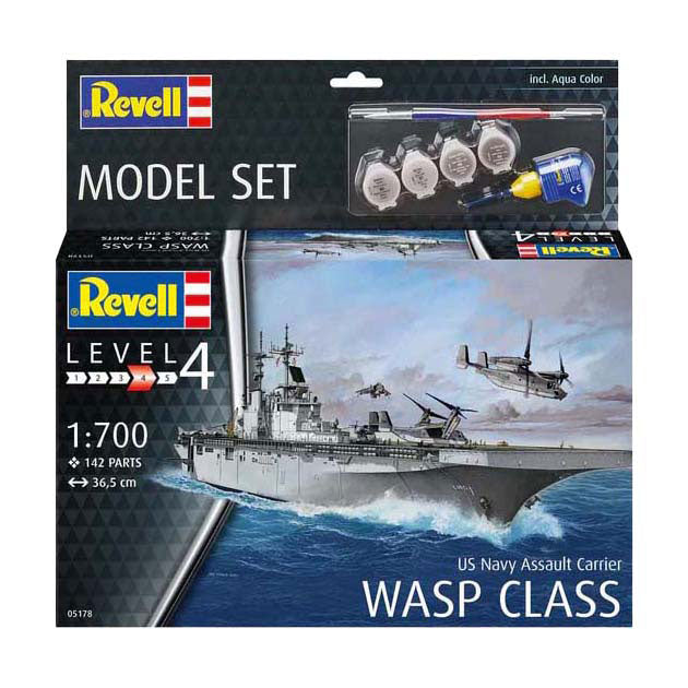 Revell modellsett - us navy assault carrier veps klasse 1:700 - 142 stk.