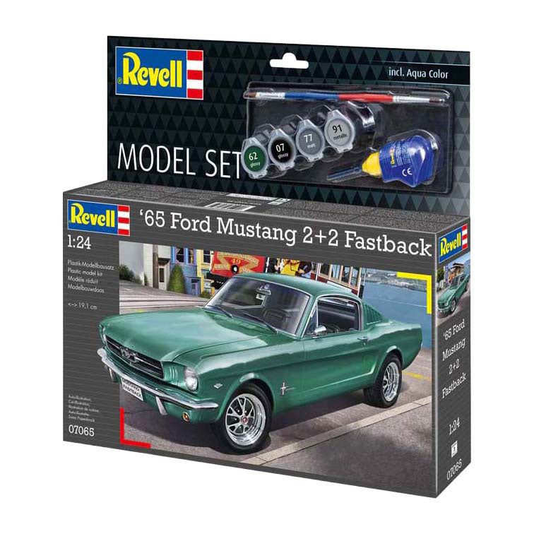 Revell modelbouwpakket - 1965 ford mustang 2+2 fastback 1:24 - 82dlg.