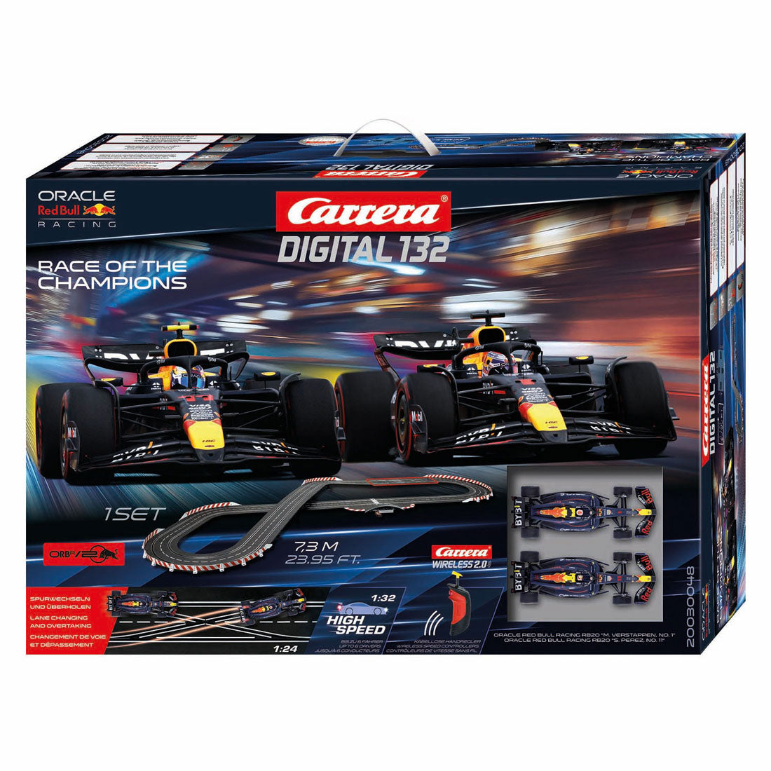 Carrera bajnokok versenye - digitális versenypálya 132 - rb20 m. verstappen s. pérez