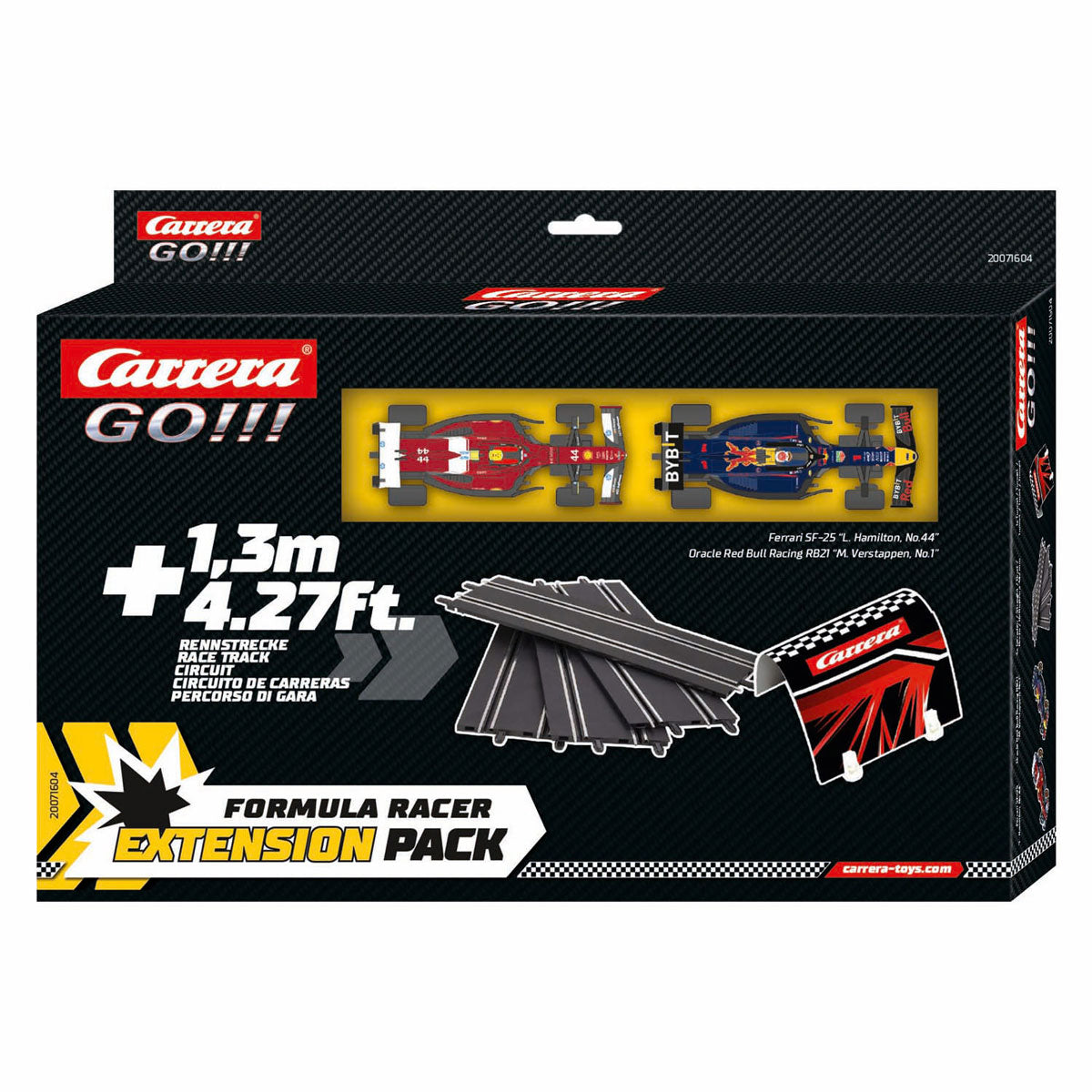 Carrera go!!! formule 1 uitbreidingsset 1:43 - m. verstappen, no.1 vs. l. hamilton, no. 44