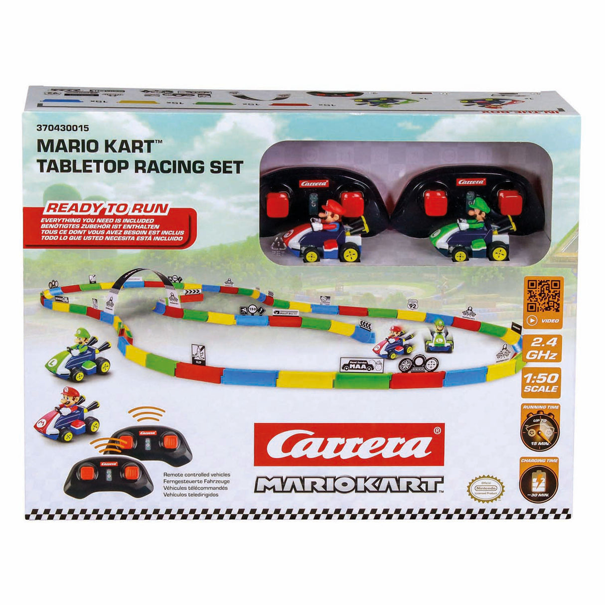 Carrera RC 2.4GHz Mario Kart Bordsracing Set - Mario Luigi 1:43