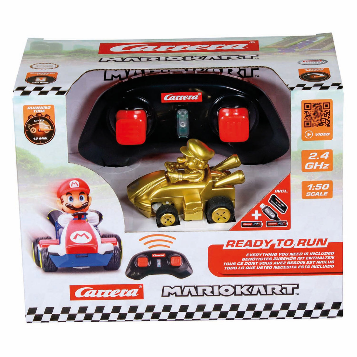 Carrera mini rc 2,4ghz mario kart gold - 1:50