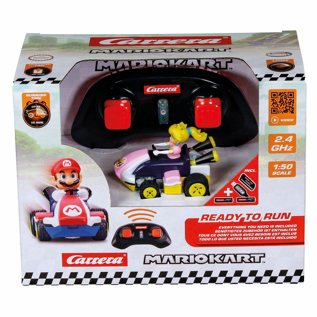 Carrera mini rc 2,4ghz mario kar peach - 1:50