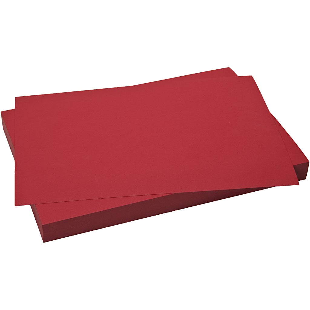 Creativ company cardboard, sheet 50x70 cm, 270 gr, Christmas red, 10 sheets 1 box