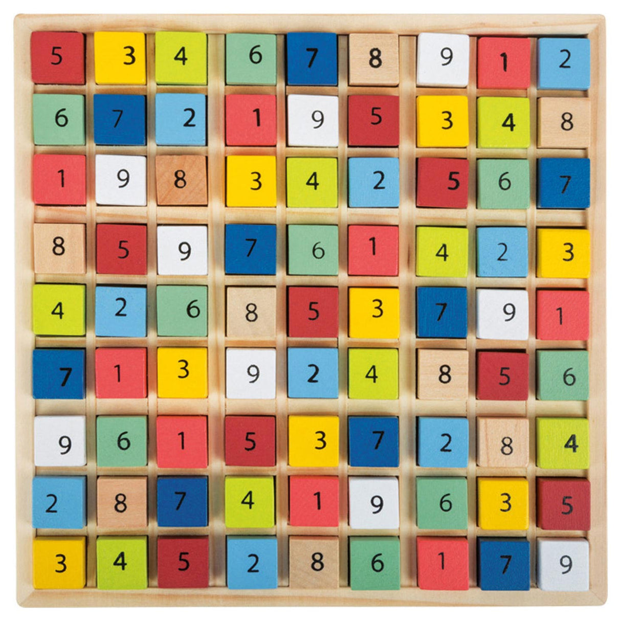 Pie pequeño - Color del juego de madera Sudoku, 82dlg.