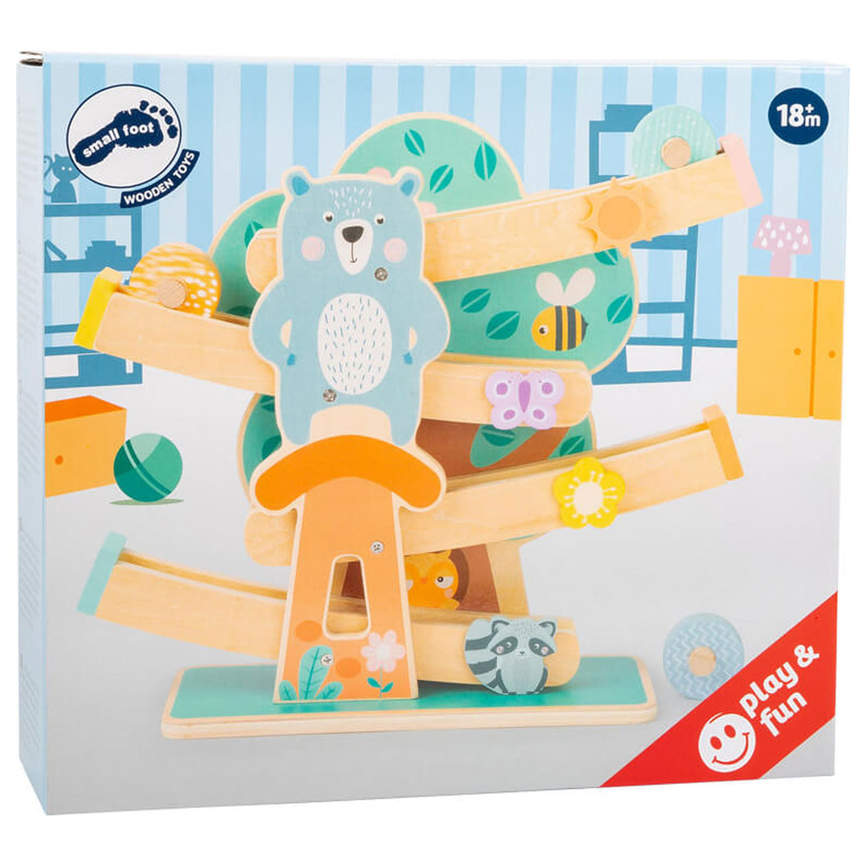 Kleiner Fuß - Holz Knikkerbaan Dieren Pastell