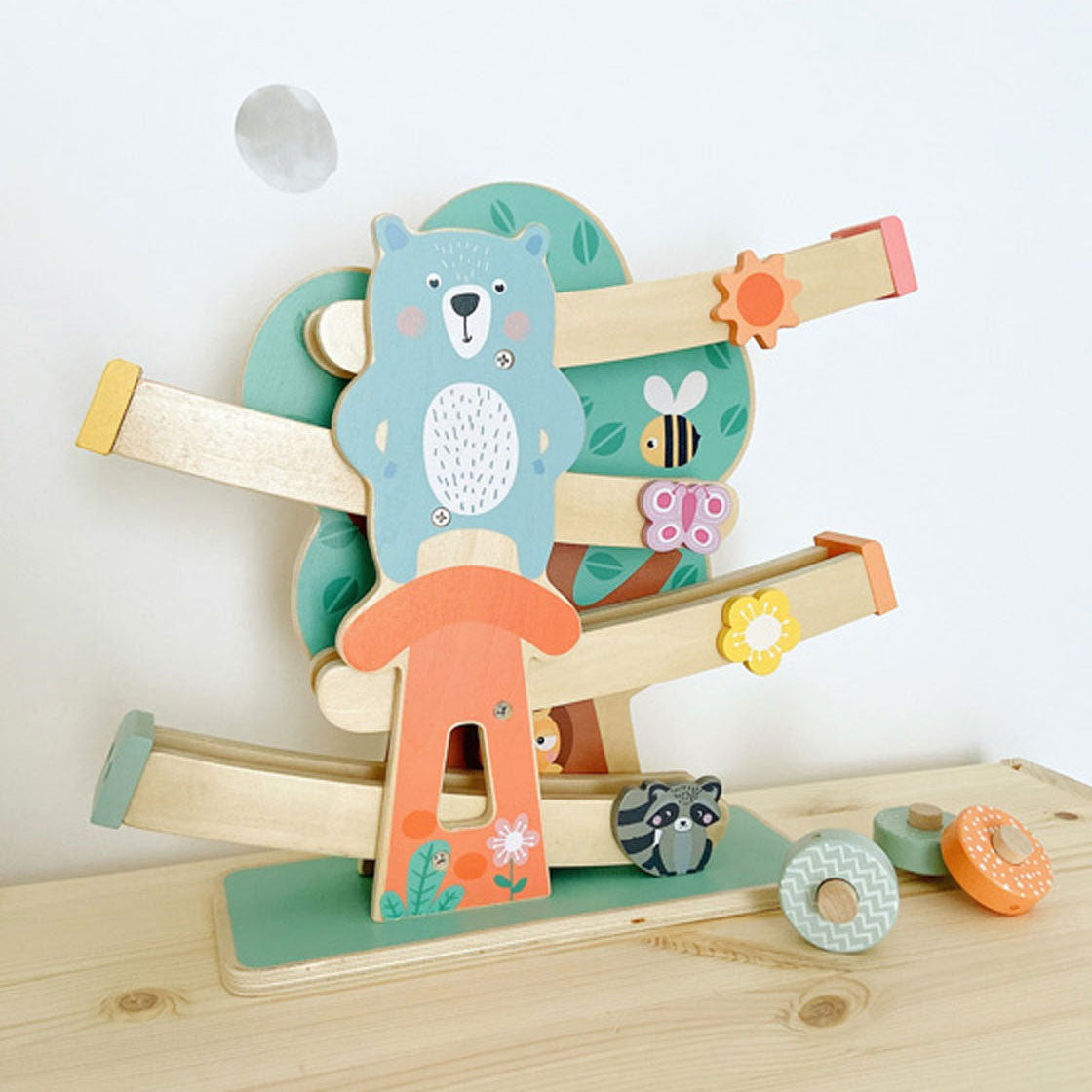 Kleiner Fuß - Holz Knikkerbaan Dieren Pastell