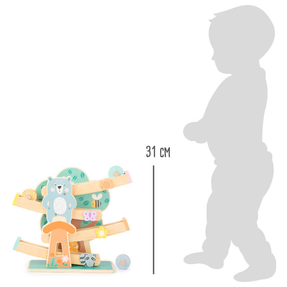 Kleiner Fuß - Holz Knikkerbaan Dieren Pastell