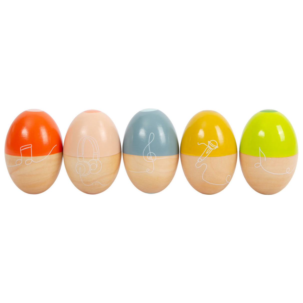 Small Foot Wooden Music Eggs Groovy Beats, 5 pcs.