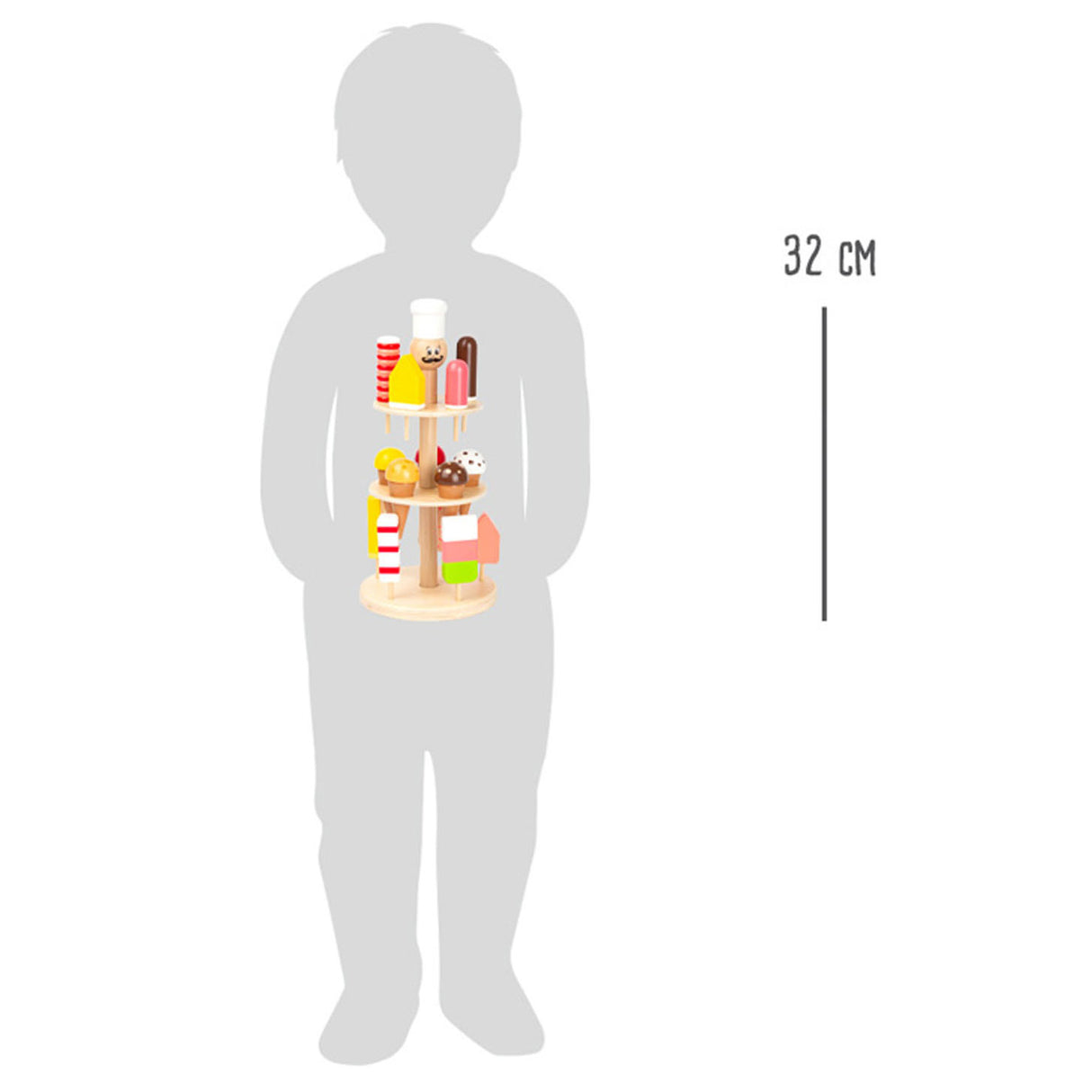 Small foot - wooden luigi ice cream stand, 16pcs.