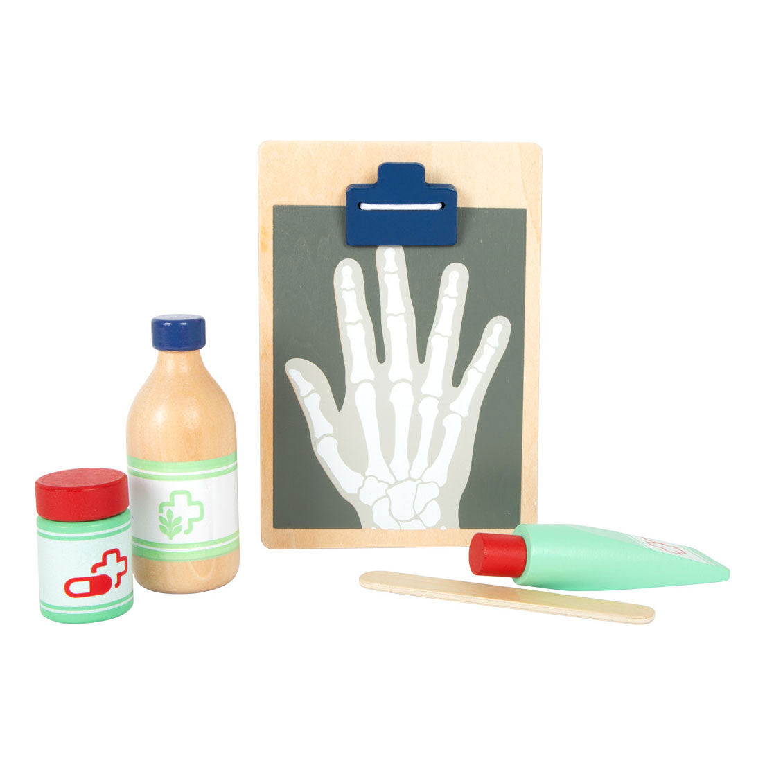 Petit pied - Sac docteur avec accessoires de doctorat en bois, 18dlg.