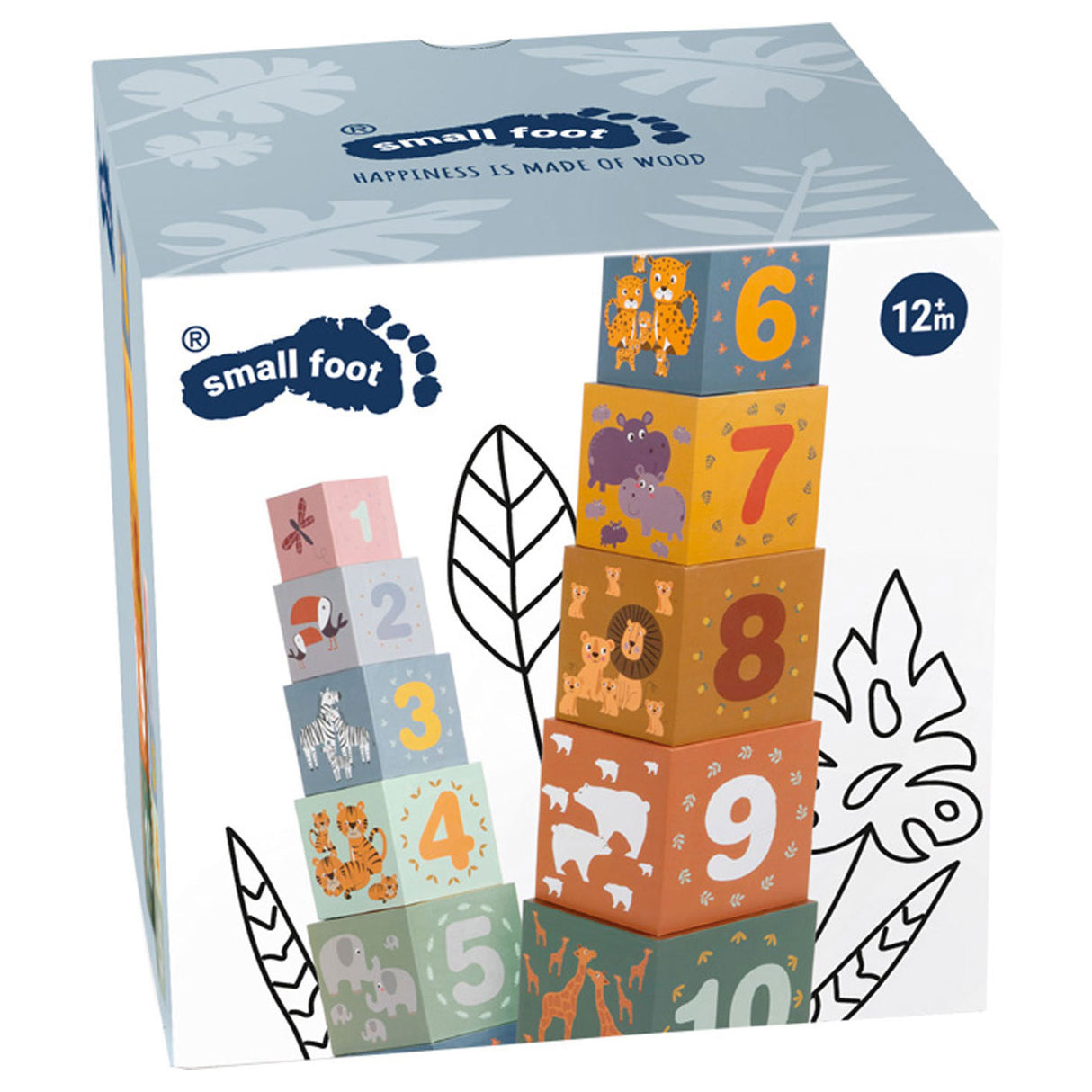 Blocs d'empilement de petits pieds en carton, 10dlg.