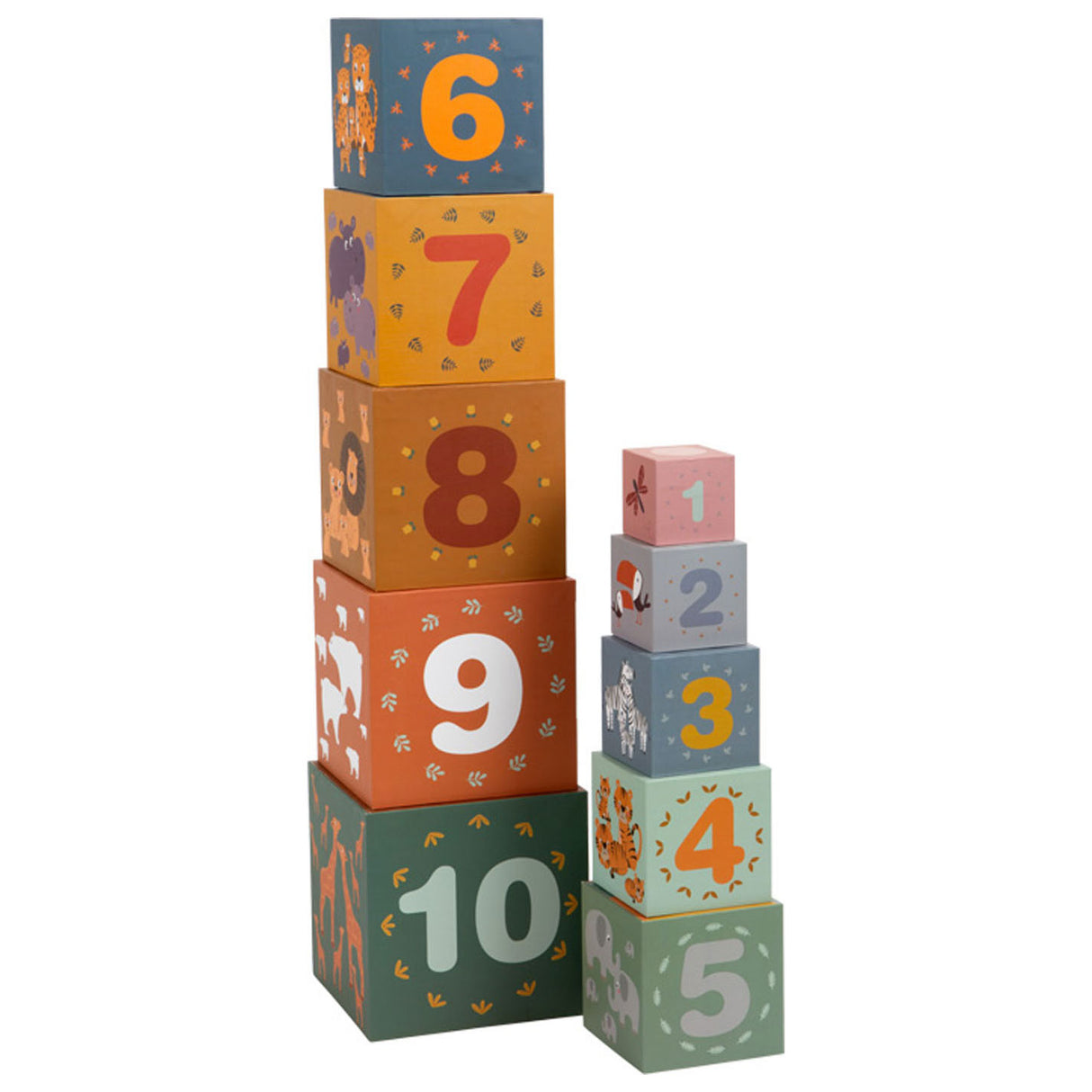 Blocs d'empilement de petits pieds en carton, 10dlg.