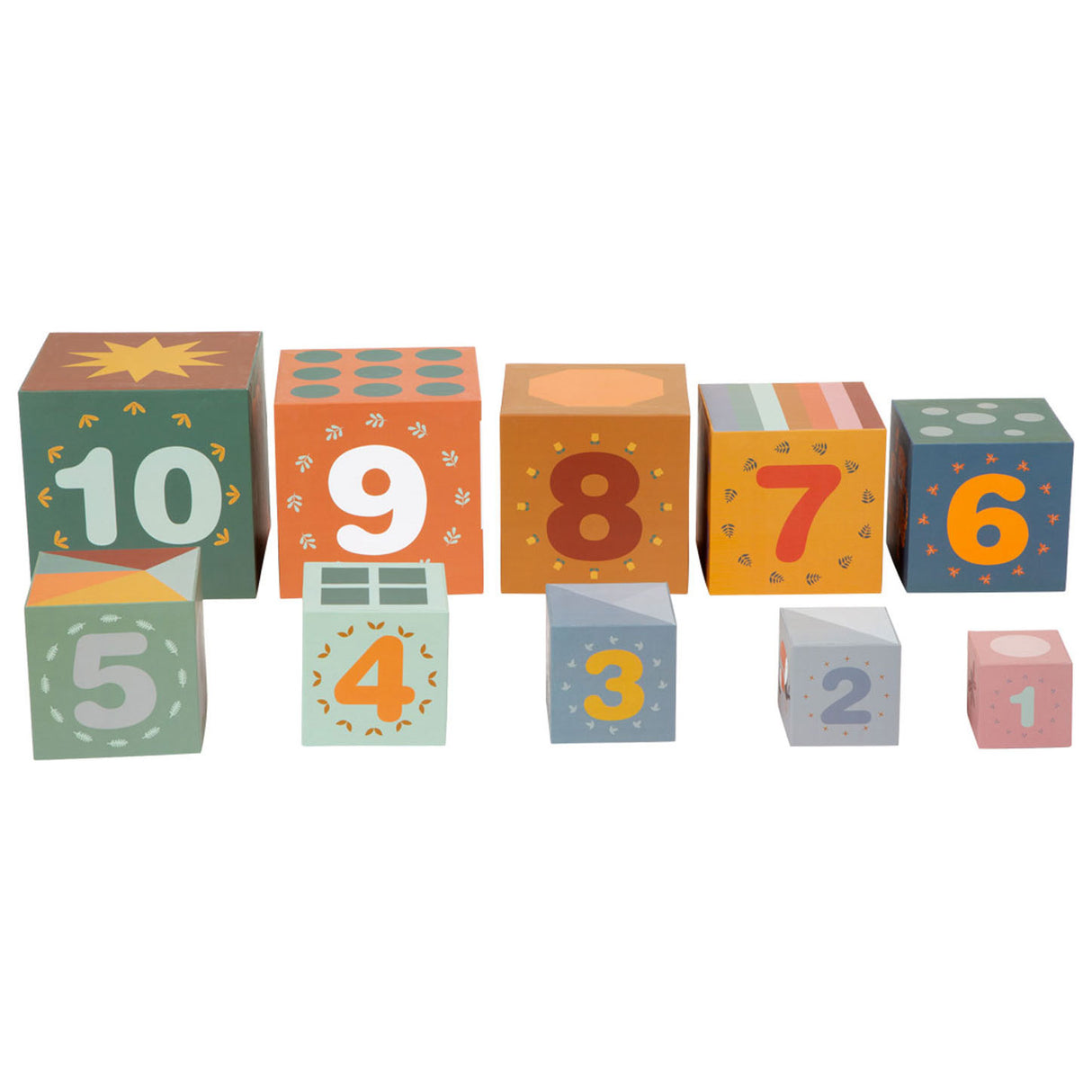 Blocs d'empilement de petits pieds en carton, 10dlg.