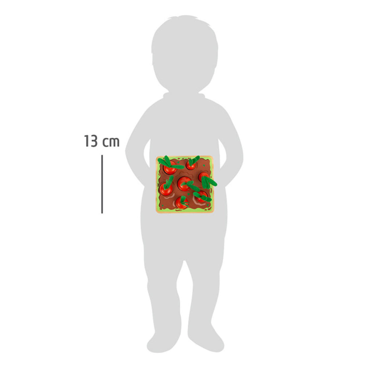 Jeu de forme de carotte en bois à petit pied, 8dlg.