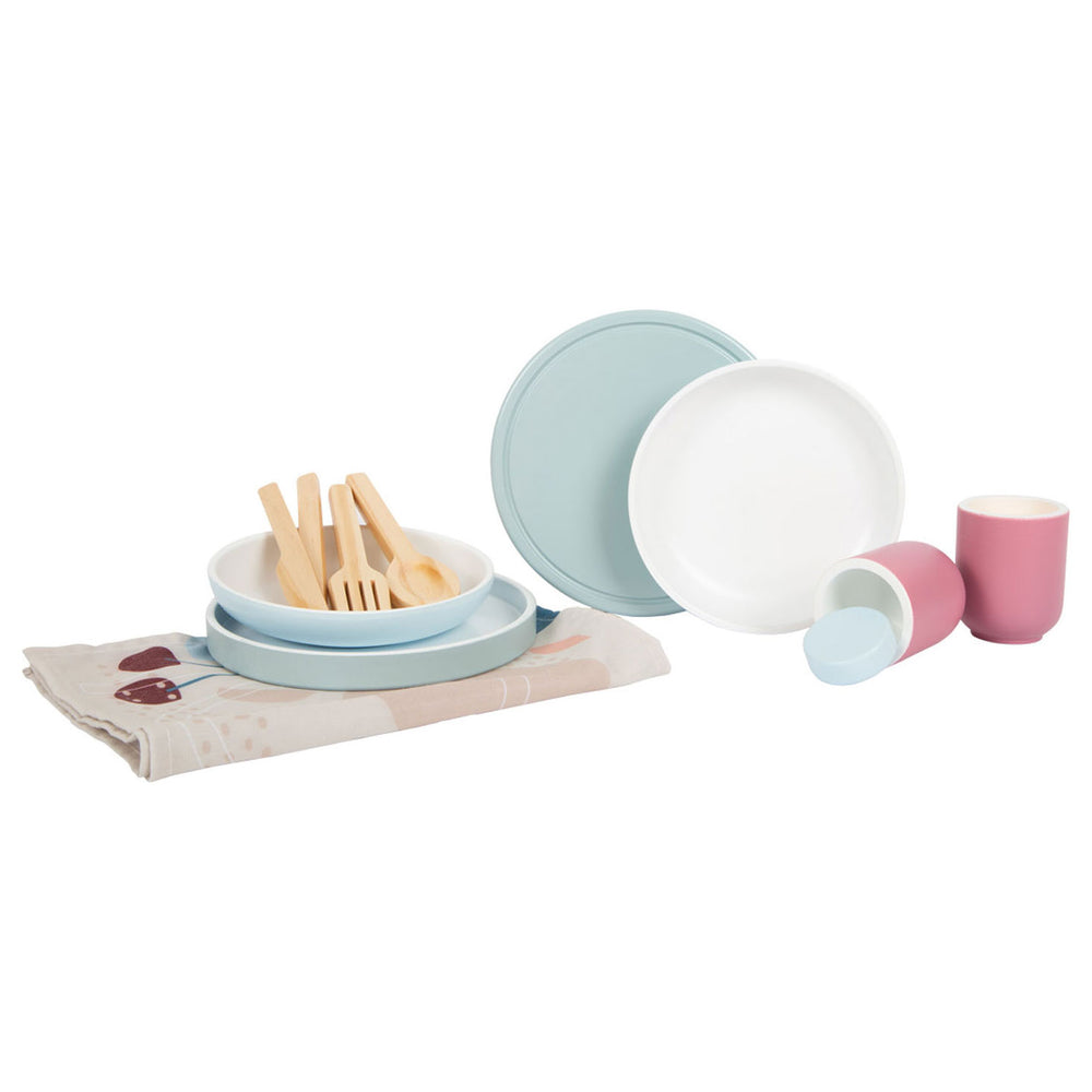 Small foot - wooden cutlery set with placemats, 18 pcs.