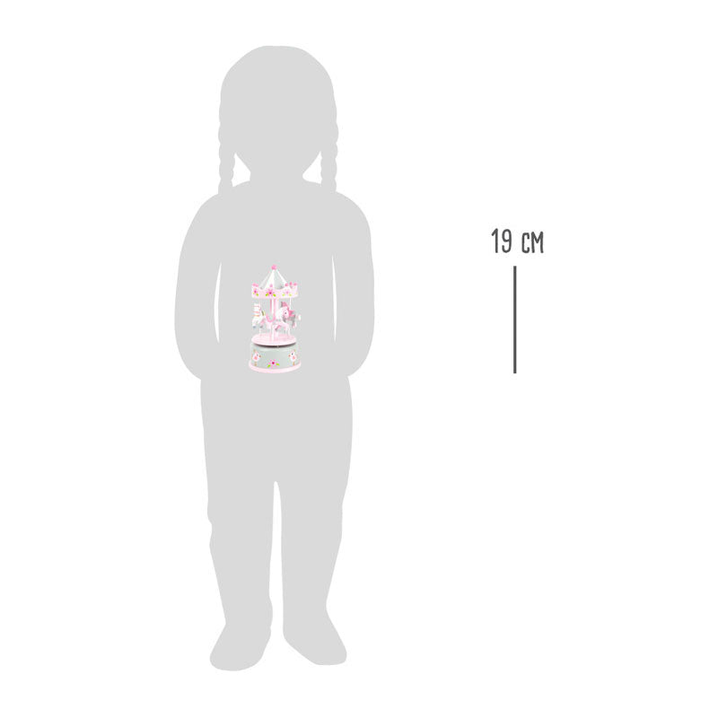 Малък крак - Дървена музикална кутия, работеща и развълнувана еднорог